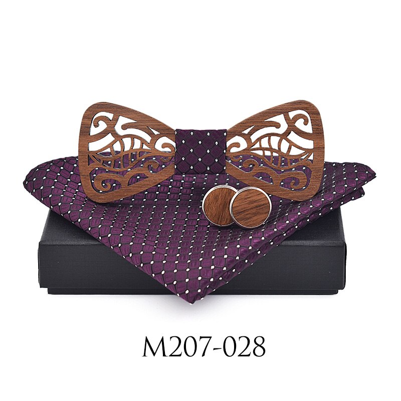 Nueva decoración de madera, corbata, gemelos, conjunto de vestido de , caballero, pajarita de madera, conjunto de , Corbatas Para Hombre, mariposa: M207-028