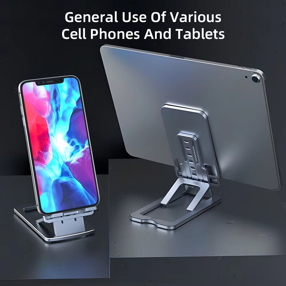 Universal Adjustable Foldable Desktop Phone Stand -Height & Angle Adjustment for All Smartphones Mobile Support Holder All Phone