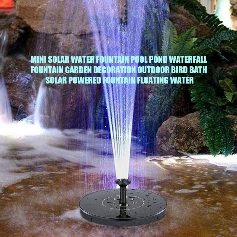 Mini LED Solar Water Fountain Pool Battery 1200mah Waterfall Fountain Garden Decoration Outdoor Bird Bath Floating Courtyard