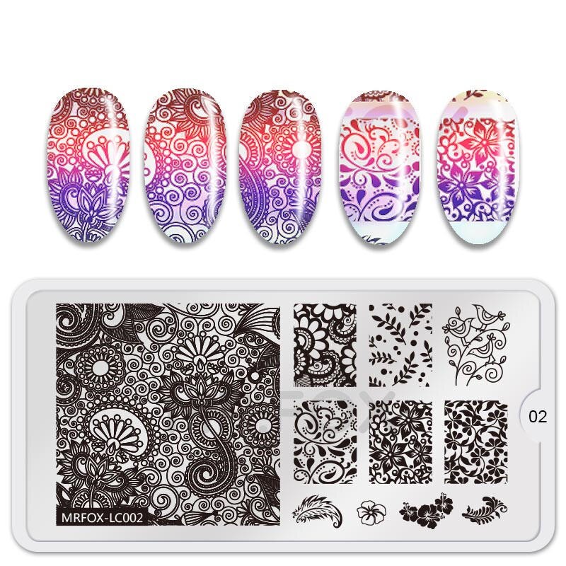1pc negle stempling plader forårsblomster mønster billede stempling print negle art skabeloner gør det selv manicure stencils stempel værktøj: 02