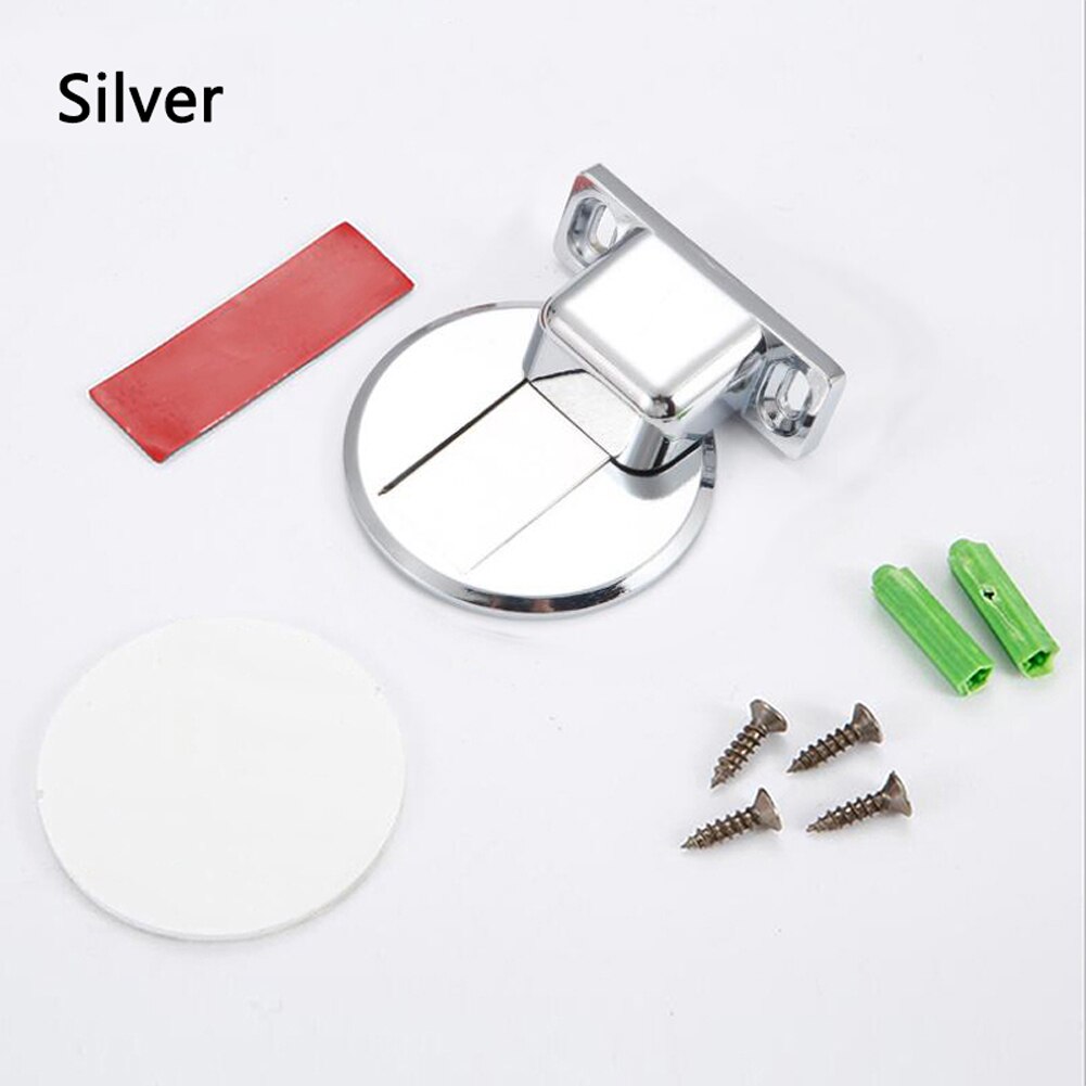 Magnetic Door Holder Stopper Invisible Doorstop Wall Floor Mount Safety Catch Stainless Steel Door Suction Bedroom Door Block: Silver