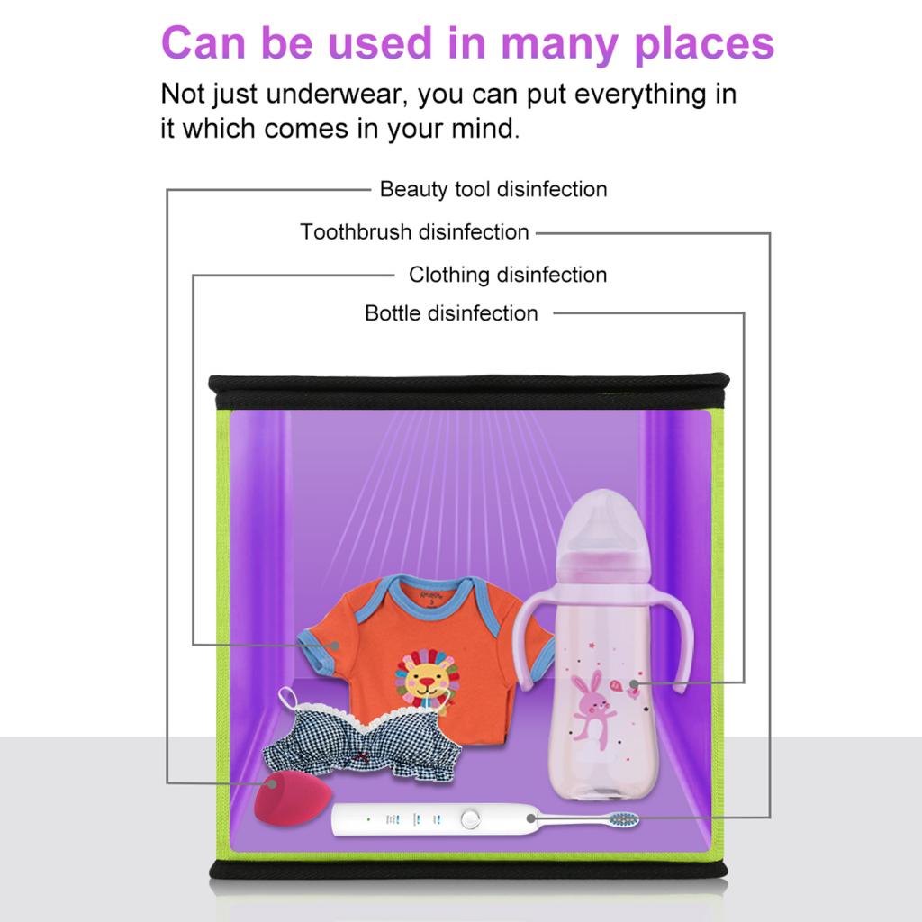 Box LED UV Light Disinfect Box UV Mask Sanitizer Cleaner Disinfector for Cell Phone Pacifiers Watches Headphones Keys