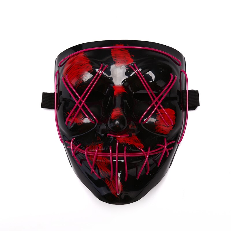 Clubbing Light Up "Stitches" LED Mask Costume Halloween Rave Cosplay DJ Party Xmas Light Mask Unisex: purple