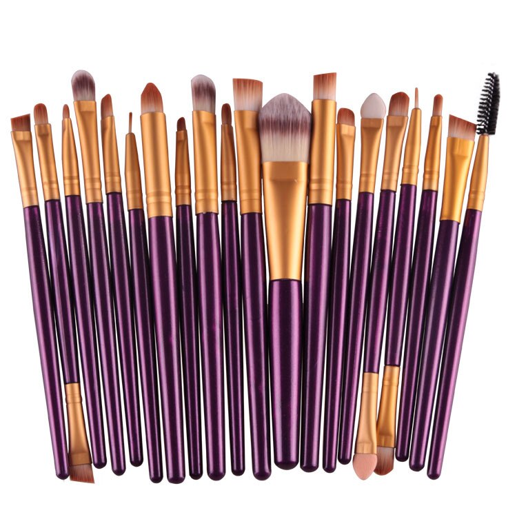 Maage 22/20/18 stuks make-up kwastenset oogschaduw wenkbrauw eyeliner kwast meerkleurig nylon haar plastic handvat: 16