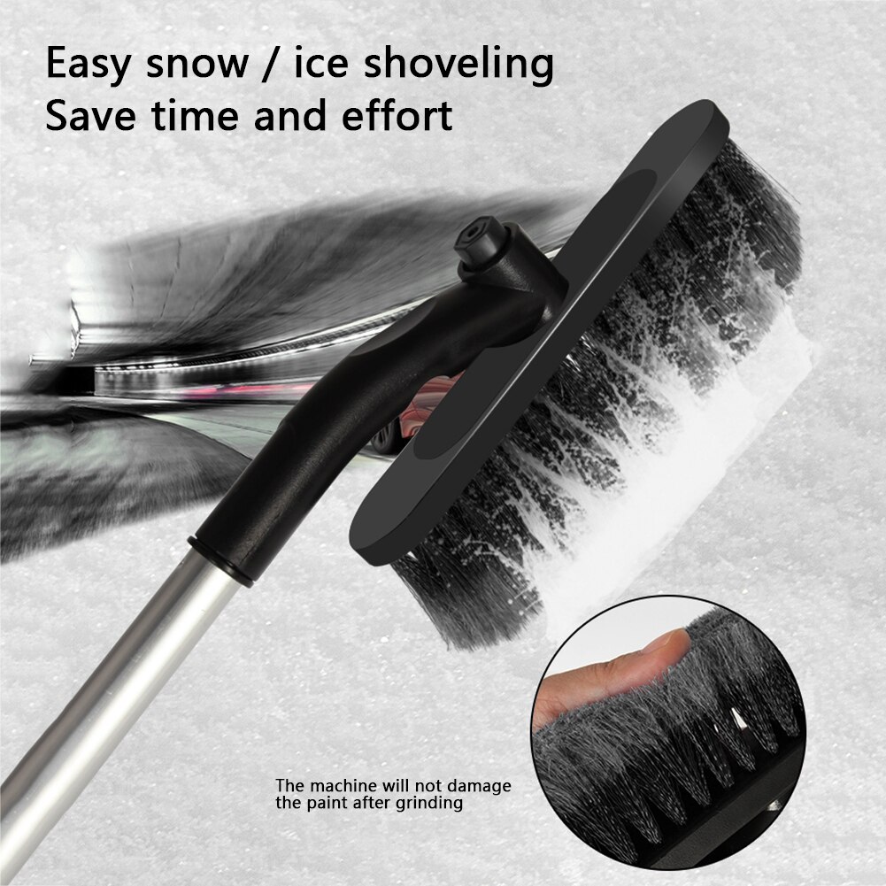 28 inch Portable Rotary Extendable Car Auto SUV Truck PVC Wire Bristles Snow Brush Ice Scraper with Foam Grip for Snow Removal