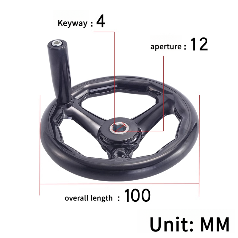 Accesorios para rectificadora, volante de madera de goma giratorio redondo con ranura 4/5, mango de máquina herramienta 100/160/200/250mm: Marrón