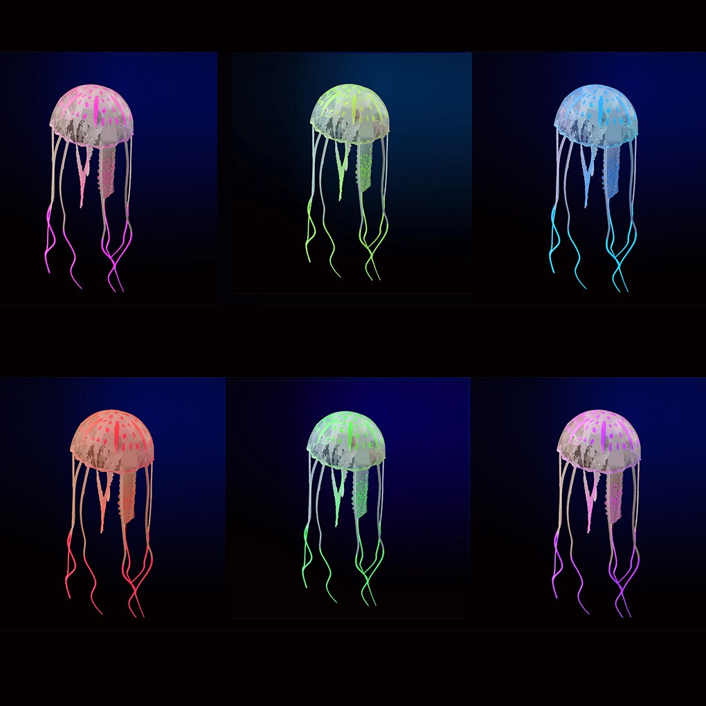 Jouets de décoration pour enfant, effet coloré, méduse, Aquarium lumineux artificiel, Mini sous-marin, 5x15cm