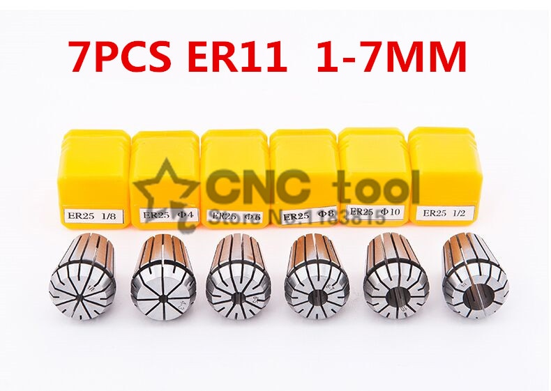 7PCS for Choose ER ER11 Collet Chuck for Spindle Motor Engraving/Grinding/Milling/Boring/Drilling/Tapping