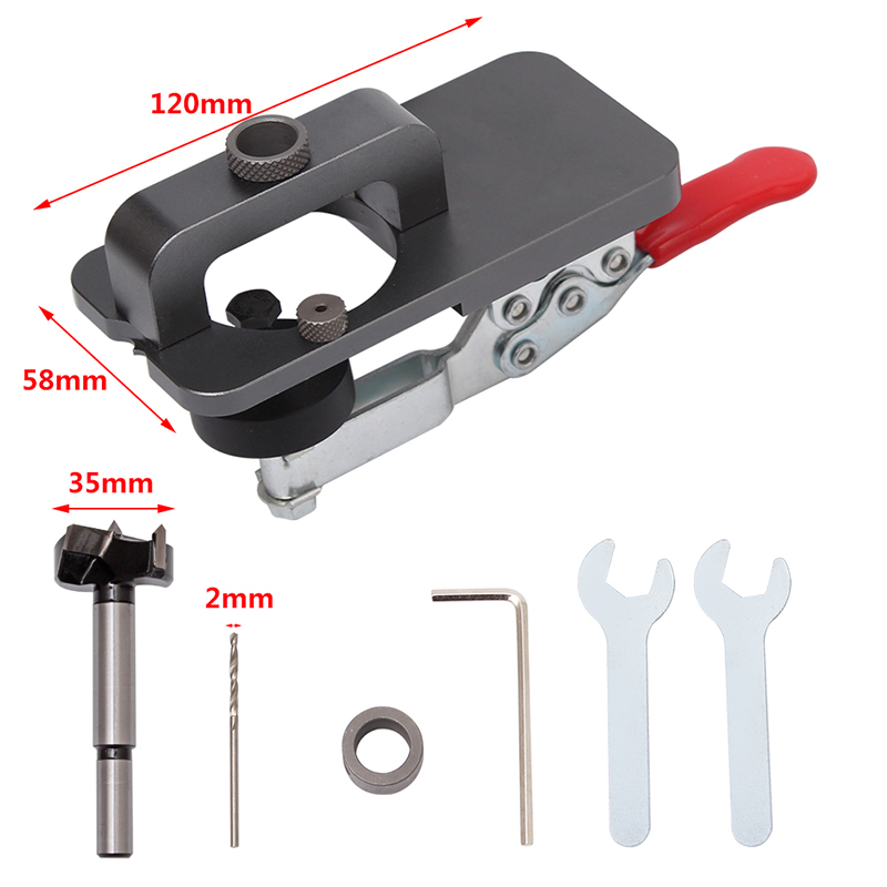 35mm skåp gångjärn jigg kit träbearbetning hål borrguide lokaliseringsmall för frontram skåp dörr gångjärn installation