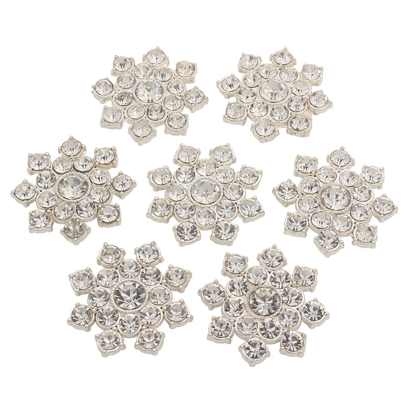 Plaksteen Gem Knoppen Diy Craft Supply Applique Metalen Crystal Botones Decoratie Diamant Verfraaiing Jurk 10 Stuks