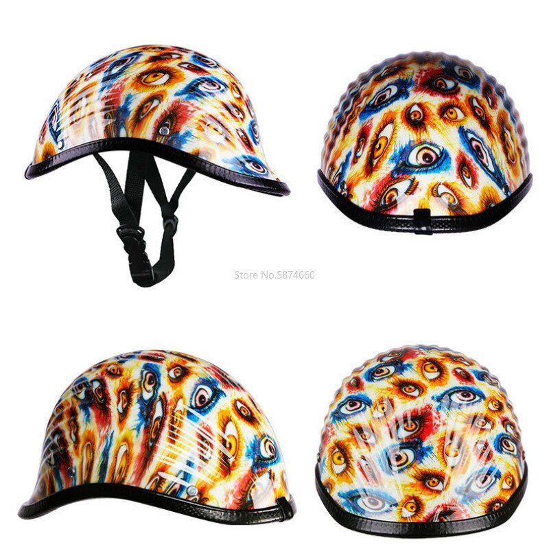 motorcycle helmet half face helmet helmet vintage retro cascos para moto Bike Scooter Racer Protective Hard Hat-Safety Unisex
