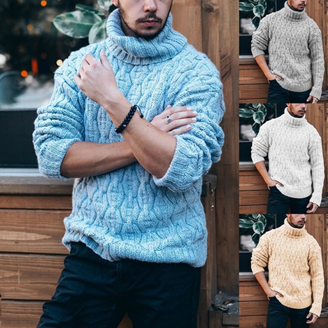 Heren Trui Coltrui Dikke Warme Heren Truien Wollen Trui Hoge Schildpad Hals Casual Solid Sweter Pull Homme