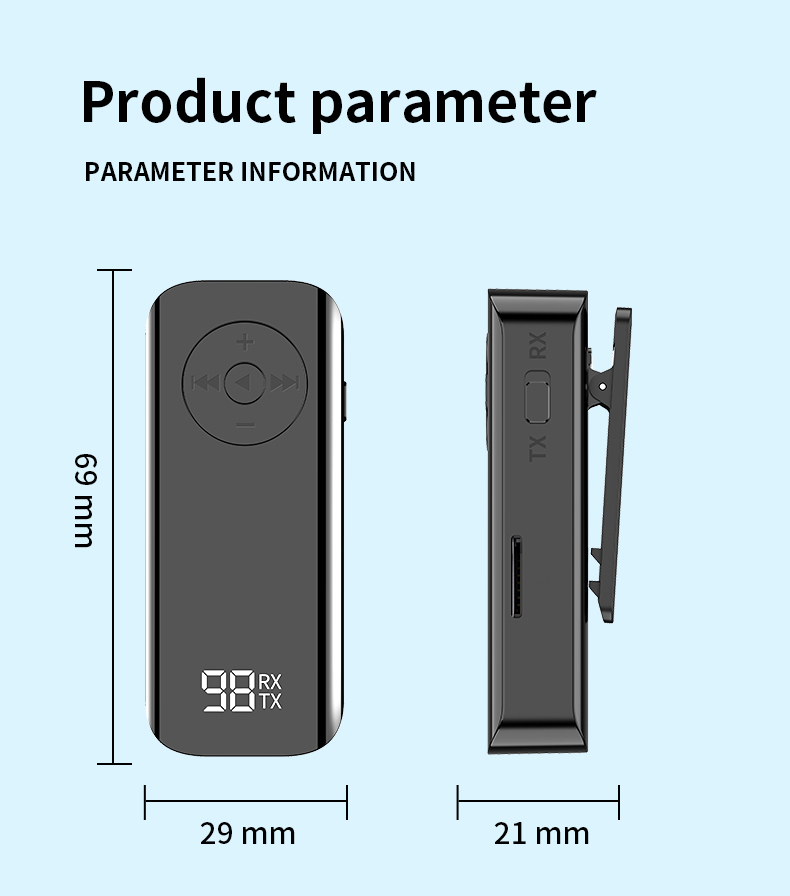 Bluetooth 5.3 Zender Ontvanger 3.5mm Jack Aux Draadloze Adapter Stereo voor Koptelefoon TV PC Auto Luidspreker Met digitaal display