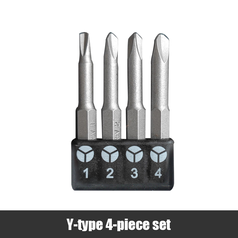 4/7/13 Stuks Speciale Vormige Schroevendraaier Set 50 Mm U-vormige Y-Type Driehoek Innerlijke kruis Drie Punten Schroevendraaier Bit Boor Onderdelen Tool: Black