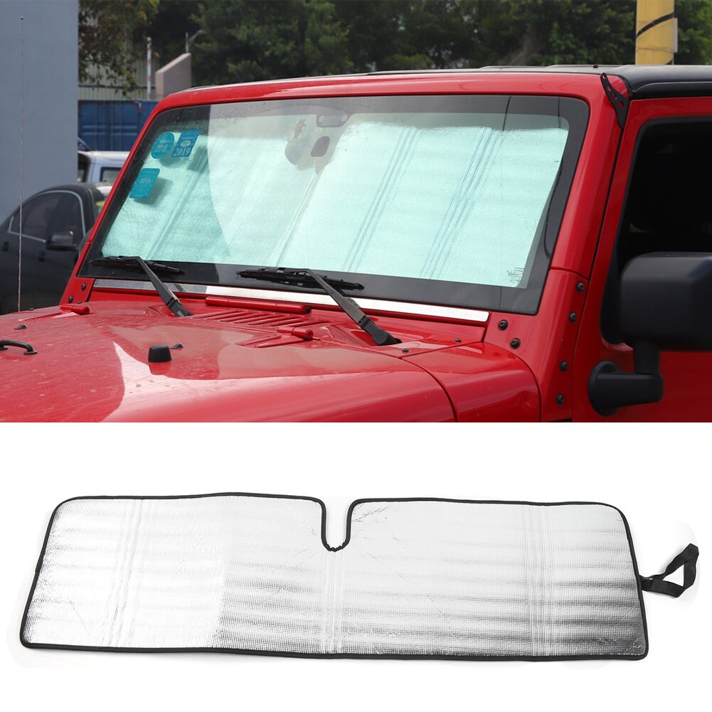 Durable Heat Shield Sun Visor Mat Windshield Sunshade Summer Silver Anti UV Reflector Aluminum Foil Block Sunlight For Jeep