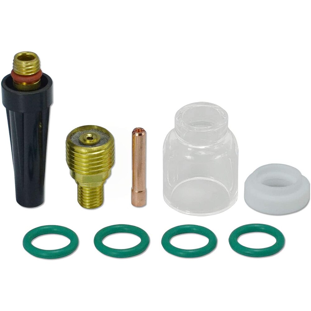 9pcs TIG Gas Lens Collets Body Pyrex Glass Cup TIG Insulators Cup Gaskets，Medium Back Cup Assorted kit TIG Welding Torch: Pyrex Cup 6 9pcs