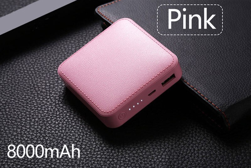 4500mah 8000mah 12000mah Portable Charger Power Bank Double USB Fast Charging Poverbank External Battery Powerbank: Pink 8000mAH