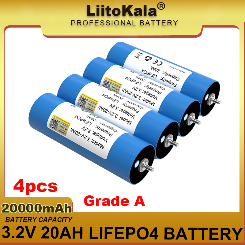 LiitoKala 3.2V 105ah 32ah LiFePO4 batterij Lithium-ijzerfosfa DIY 12V 24V Motorfiets Elektrische Auto Omvormer boot Batterijen: YELLOW