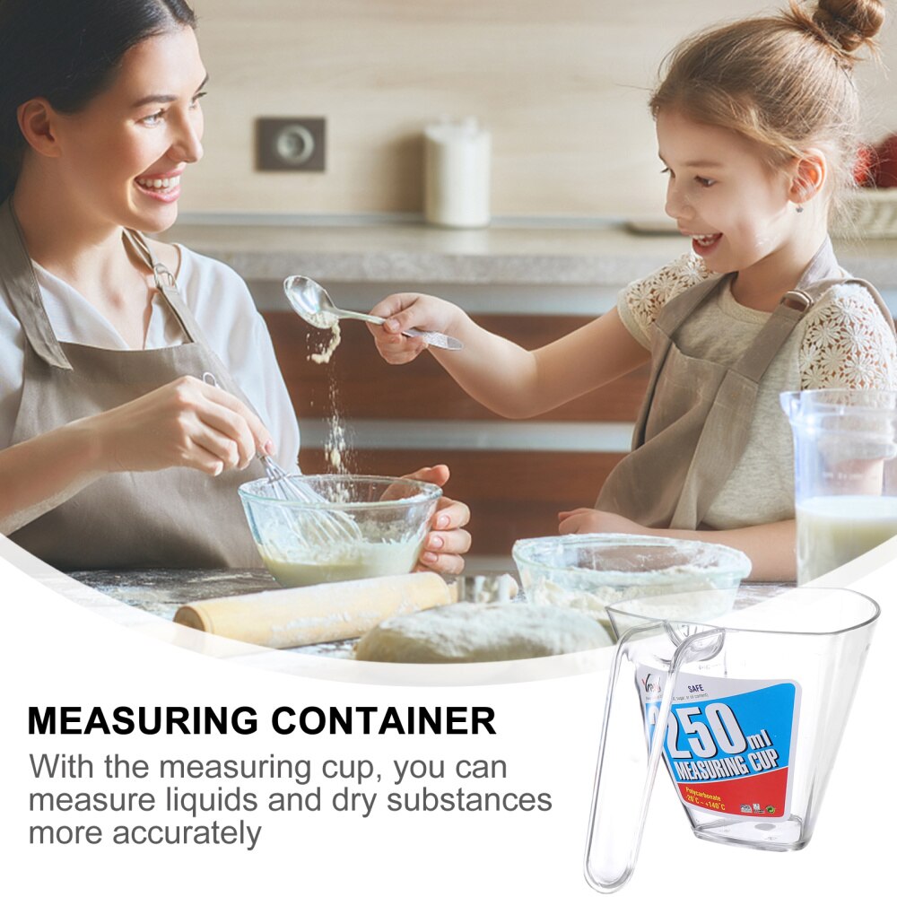 1 Pc 250 Practical Measuring Cup Scale Cup Chic Kitchen Utensil (Transparent)