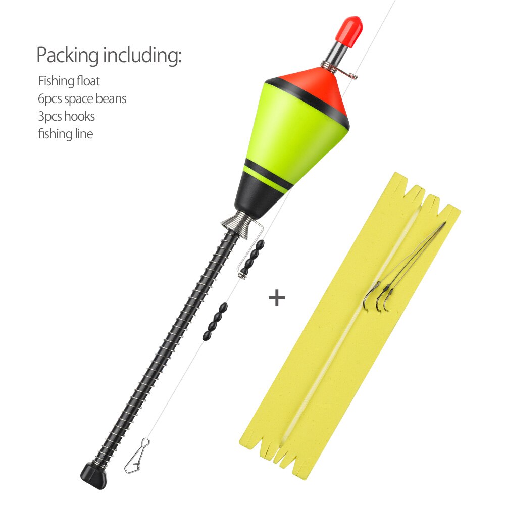 Donql Automatische Visserijvlotter Set Eva Karper Lichtgevende Bobber Vissen Vlotter Met Lightsticks Of Vishaak Vissen Accessoires Tool: set 2