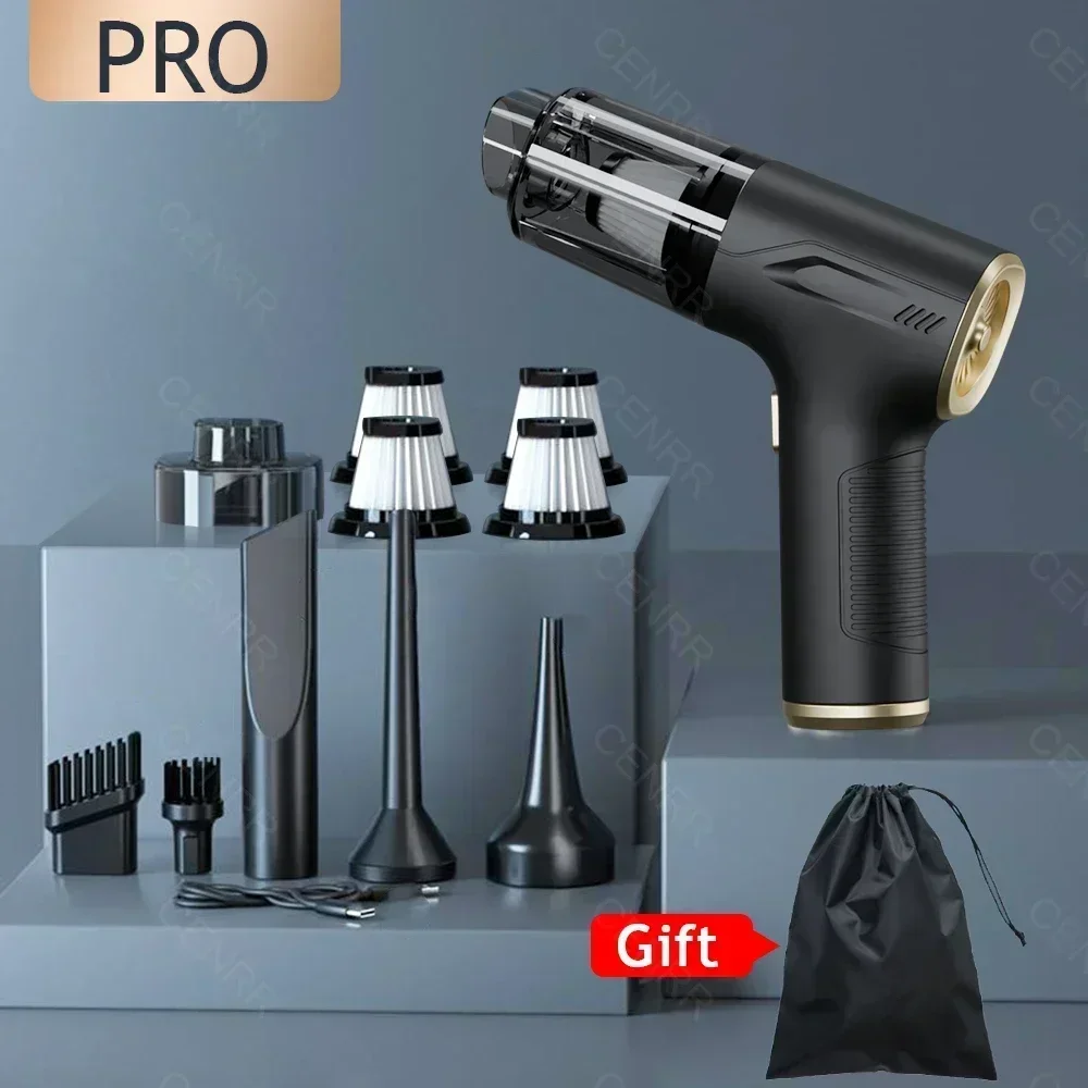 Cenrr 895000Pa Hoge Zuigkracht Auto Stofzuiger Draadloze Mini Draagbare Stofzuiger Krachtige Reinigingsmachine: Geel