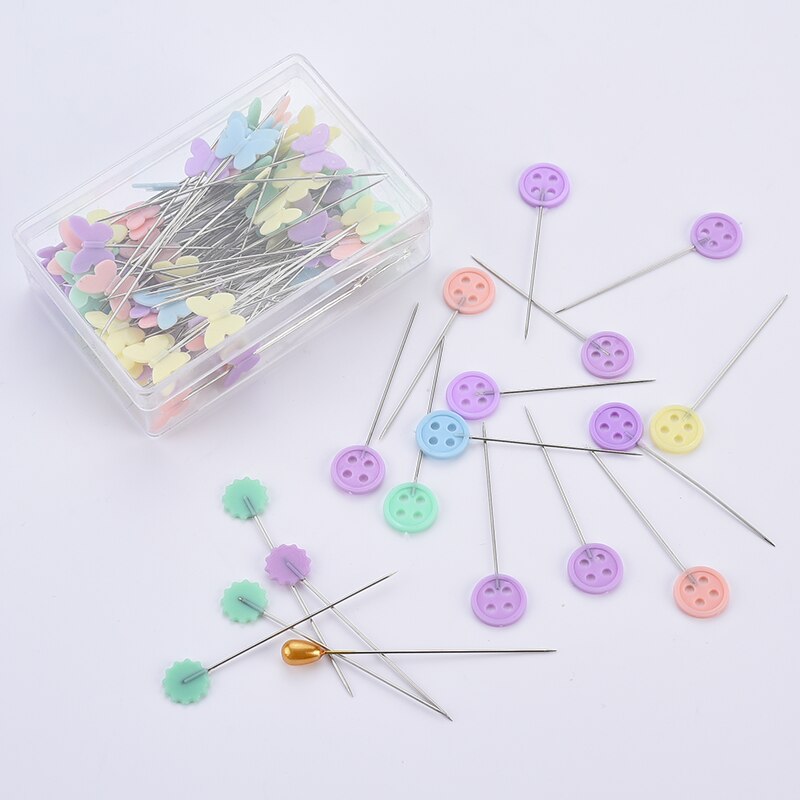 Alfileres de costura del remiendo, accesorios de costura, alfileres de color del remiendo, agujas de coser, accesorios de costura DIY, acero inoxidable, 100 Uds.