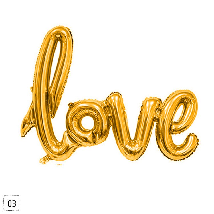 LOVE Letters Shape Inflatable Aluminum Foil Balloon Wedding Birthday Party Decor: Gold-M(73x43cm) / 1pc