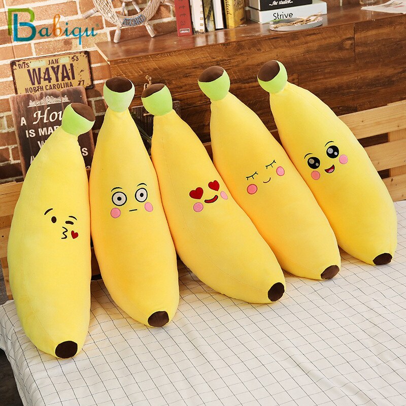 Hot New 1pc 80/100CM śliczne pluszowe owoce zabawki żółty Banana pluszowe rośliny zabawki Banana poduszki dla domu łóżko dziecko dzieci prezenty urodzinowe