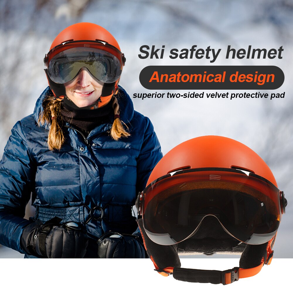Casco de esquí con visera para mujer, hombre y niño, gafas con visera PC + EPS, para esquí, Snowboard, moto de nieve