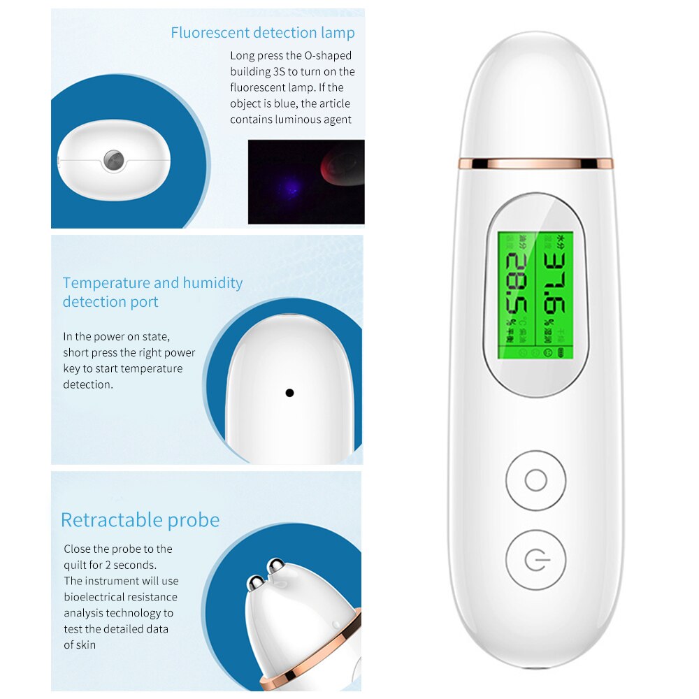 Skin Analyzer Precise Skin Oil Content Water Control Tester Digital Multimeter Monitor Face Moisture Detector