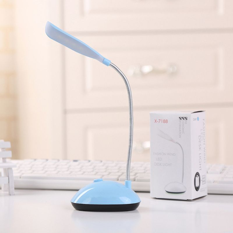 4Color Flexible Mini Desk Lamp Eye Protection Lamp Foldable LED Night Light Reading Book Lights XX9E: blue