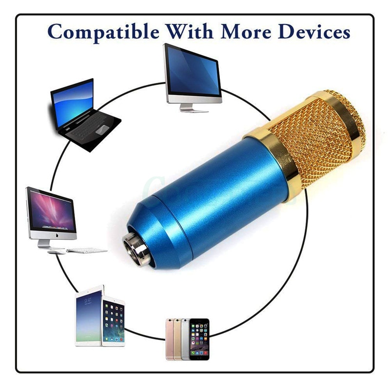 COOL DIER BM800 Condenser Microphone With Shock Mount Mikrofon Condenser Sound Recording MIC For Radio Braodcasting