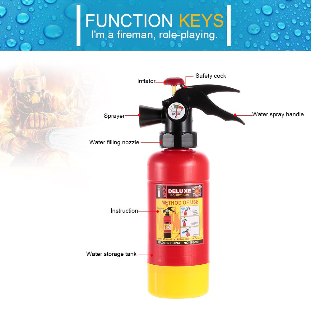 1pcs Summer Toy Water Gun Toys for Kids Boy Girl Simulate Fire Extinguisher Beach Water Toys Outdoor Fun Water Gun Extinguish