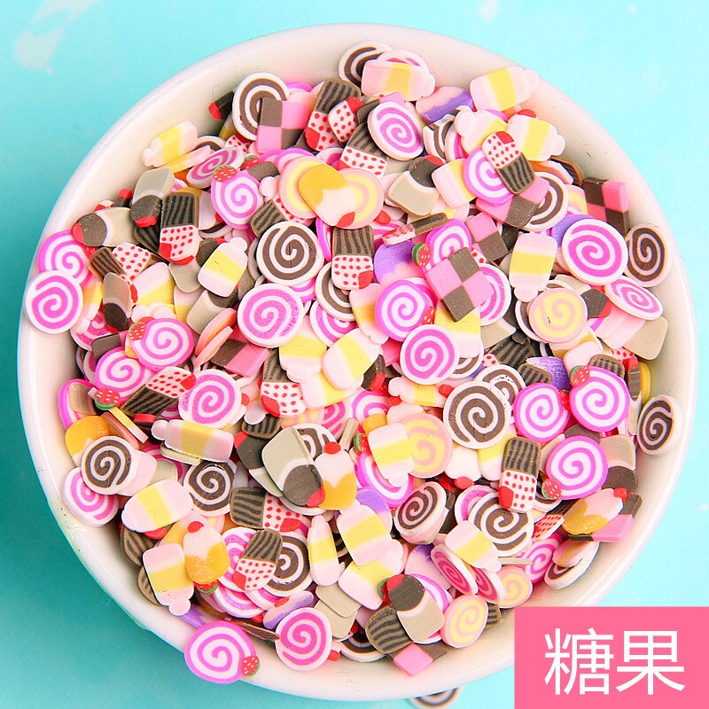 100G Diy Fruit Plakjes Slimes Additieven Soft Slice Voor Nail Art Beauty Decor Slimes Filler Leveranties Charms Accessorie speelgoed