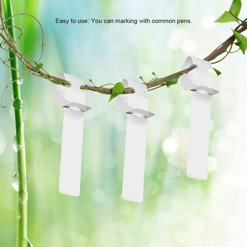 100 Plastic Plant Hanging Tree Tags Wrapping Nursery Tag Marking Waterproof Nursery Tag (White)
