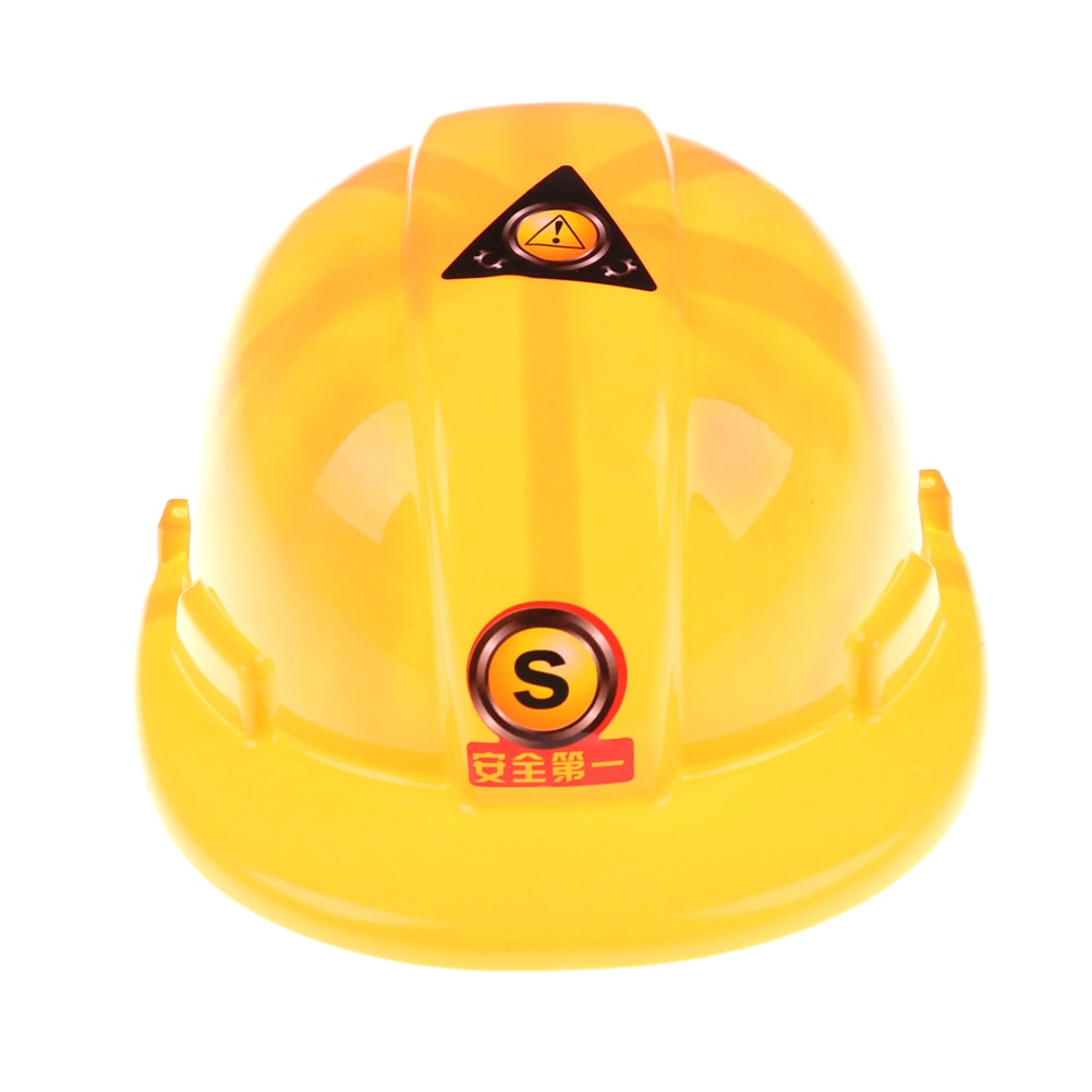 20.5 * 7 * 9cm Yellow Simulation Safety Helmet Pretend Role Play Hat Toy Construction Funny Gadgets Kids Children