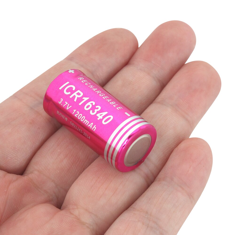 100% Originele 18650 Li-Ion Oplaadbare Batterij ICR-16340 Lithium 1200Mah 3.7V Batterij Voor Led Lantaarn Zaklamp Knop Top Mobiele