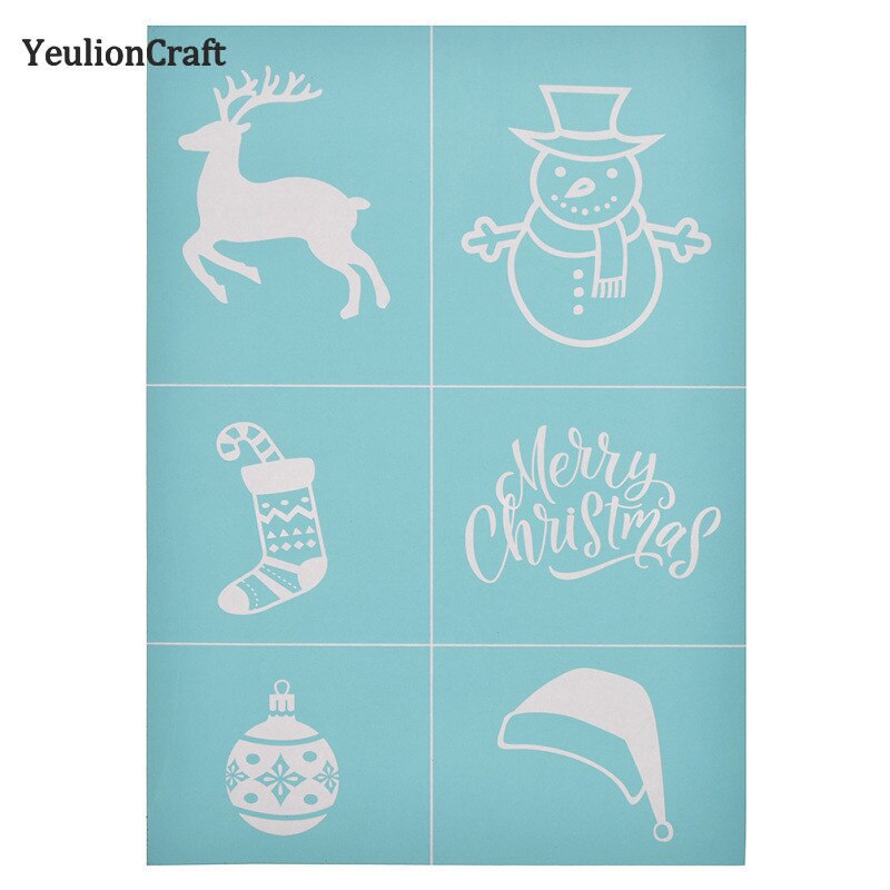 Chzimade god jul tryckta silk screen schabloner klara stämplar för att måla vägg diy scrapbooking heminredning