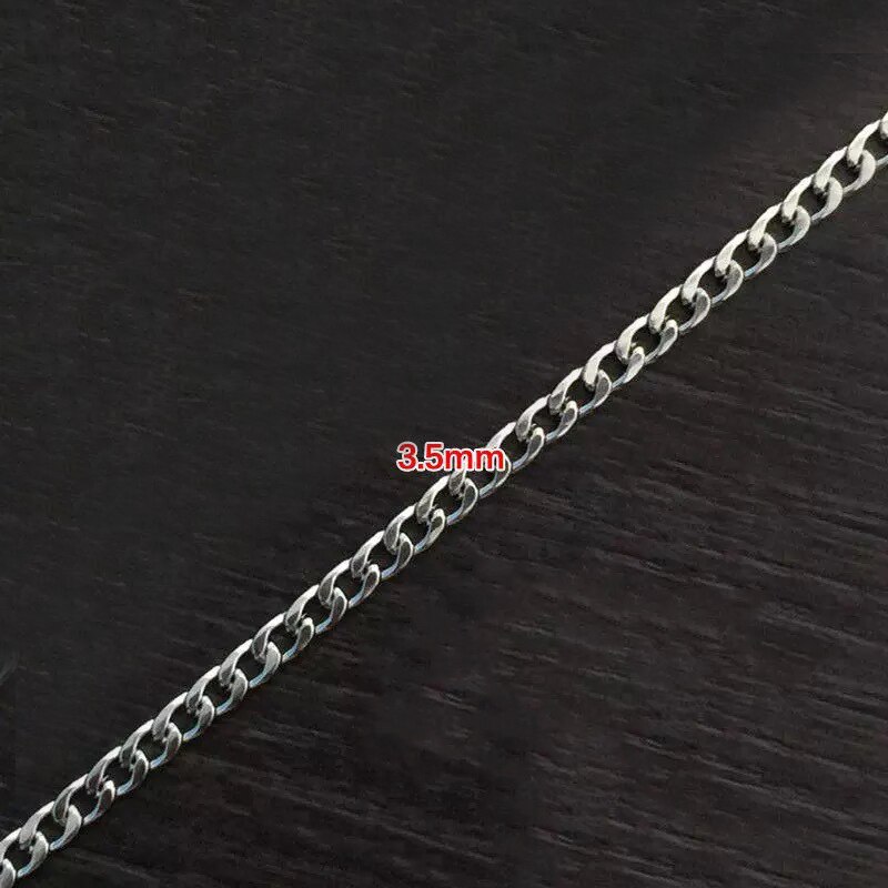 Punk Stainless Steel Necklace for Men Women Cuban Link Chain Chokers Hiphop VintageTone Solid Metal: 3.5mm