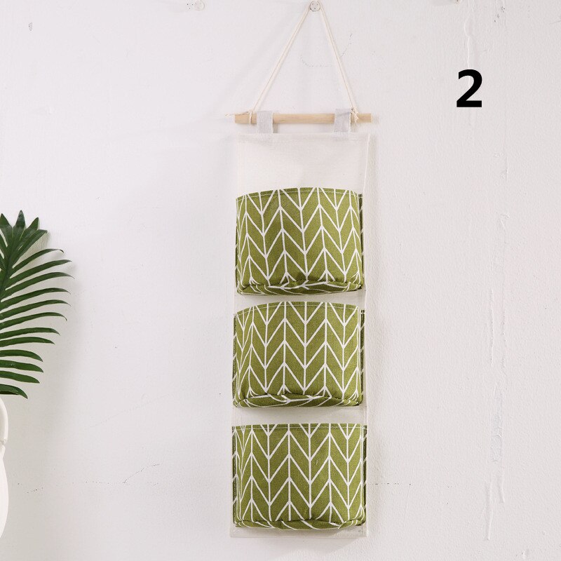 Simple Cotton and Linen Waterproof Hanging Storage Bag Multi - Layer Pockets Cloth Door Organizor Bedroom Accessories Household: 2