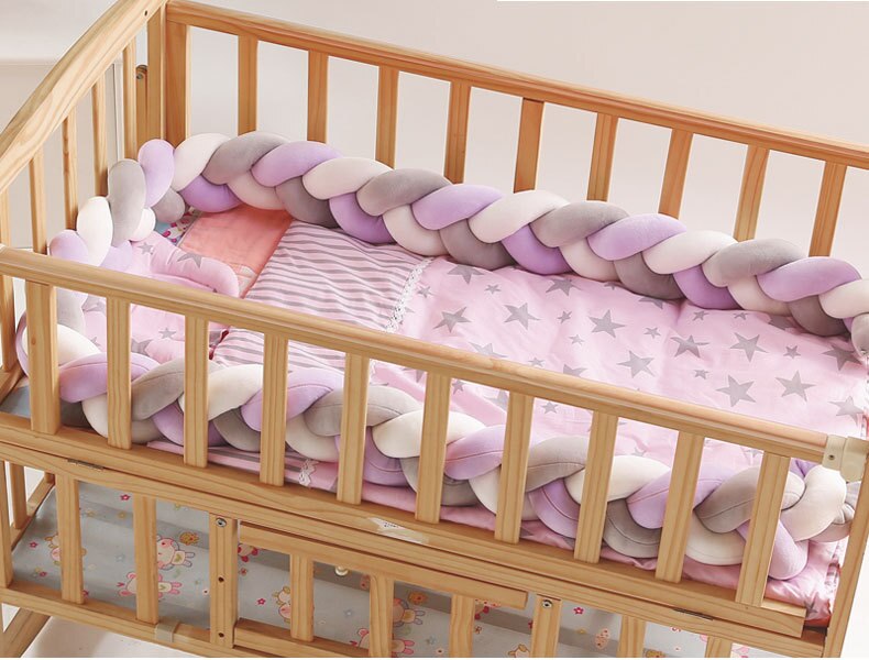 3M Lengte Jongens Meisjes Babybedje Bumper Crib Protector Lange Geknoopt Gevlochten Kussen Pasgeboren Room Decor