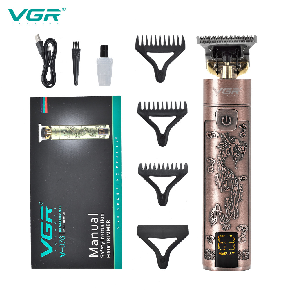 VGR 076 – tondeuse à cheveux électrique pour hommes, rasoir , soins personnels, rasoir LCD Rechargeable, T9 VGR V076