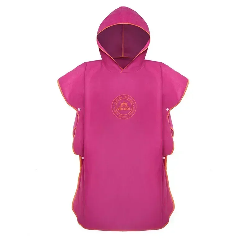 Mikrofaser-Schwimmüberzüge für Kinder, mit Kapuze, Bad, Strand, Poncho, Handtücher, Surf-Poncho, schnell trocknend, wechselnder Bademantel, Kinder-Schwimmhandtücher: S / YELLOW