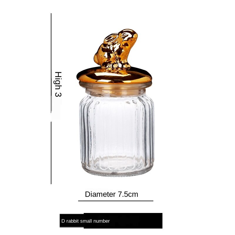 Réservoir de stockage scellé plaqué or de style européen, pot de lait en poudre pour bébé, matériau en verre, caddie à thé, café, boîte de rangement, ZL866: Colour 4