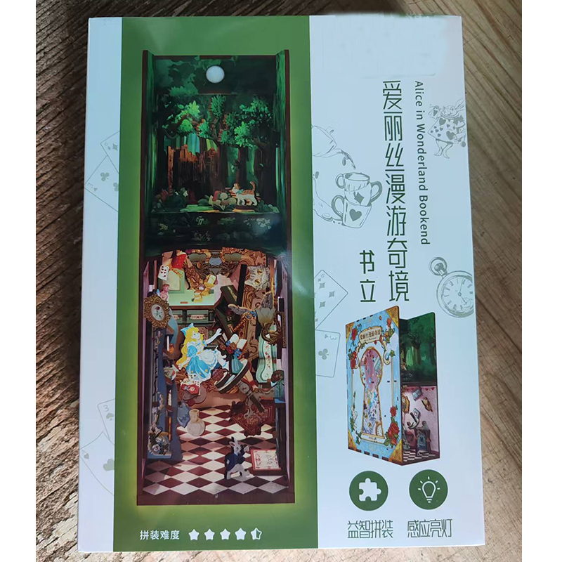 DIY Holz Buch Winkel Regal Einsatz Bausätze Miniatur Kirschblüte Buchstützen Japanische Puppe HäNutzer Spielzeug Bücherregal Wohnkultur: verrotten