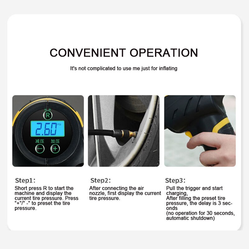 DC12V 120W Digitale Tire Inflator Auto Opblaasbare Pomp Auto Luchtcompressor Pomp Draagbare Elektrische Voor Motorfietsen Truck