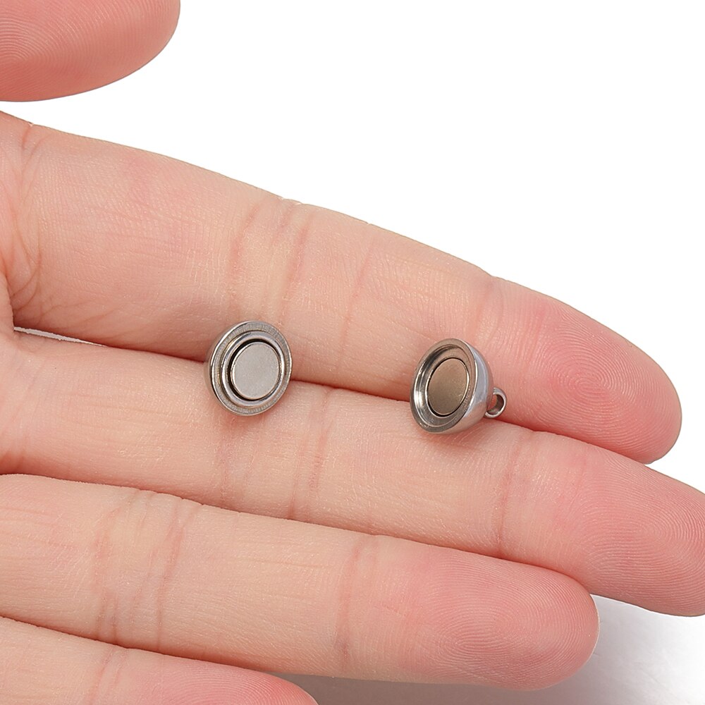 5 piezas de acero inoxidable forma de bola Cierre magnético convertidor collar resultados conector para hacer joyas DIY accesorios de pulsera