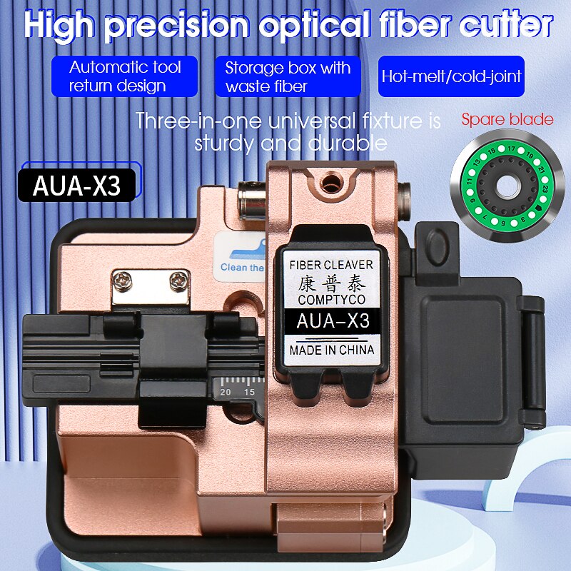 Hohe Präzision AUA-X3 Faser Cleaver FTTH Kabel Lwl Schneiden Messer Werkzeuge Cutter Drei-in-one clamp slot 24 oberfläche Klinge