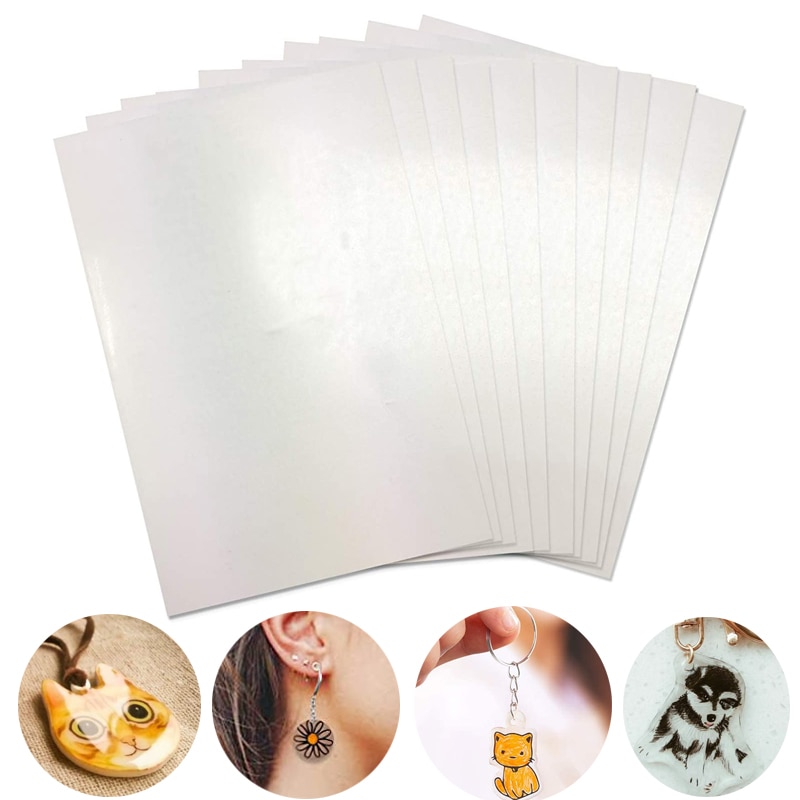 10 pièces Shrinky Dinks Feuilles En Plastique Transparent Translucide A4 20x29cm 14.5x20cm