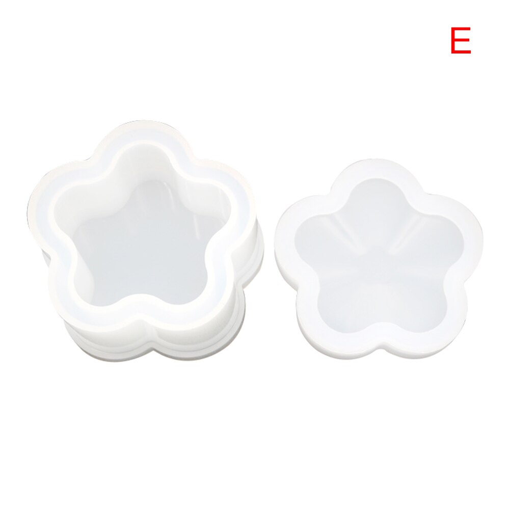 Box Resin Molds Jewelry Box Molds Square/Round/Hexagonal/Heart/Flower Shape DIY Storage Box Silicone Resin Molds VDX99: e
